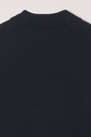 UNISEX COLLARED KNIT CARDIGAN BLACK
