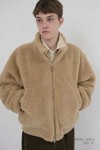 UNISEX BOA FLEECE BLOUSON CAMEL BEIGE