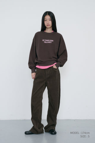 UNISEX SLOGAN SWEATSHIRT BROWN