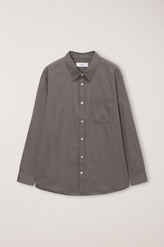 UNISEX INFORMAL SHIRT BROWN STRIPE