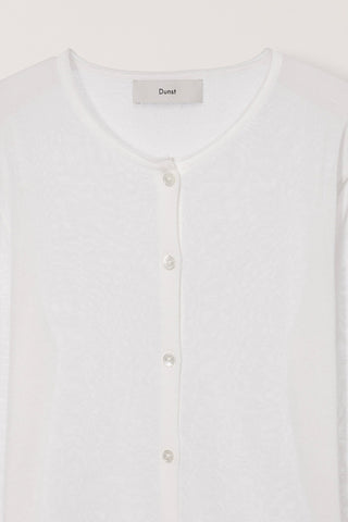 SUMMER ESSENTIAL CREWNECK CARDIGAN WHITE