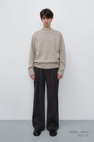 UNISEX CHUNKY ROLL NECK SWEATER LIGHT PEBBLE