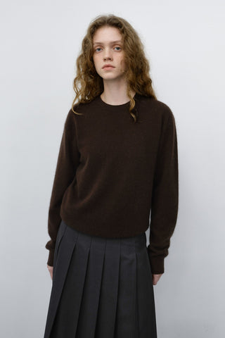 UNISEX ESSENTIAL CREWNECK SWEATER BROWN