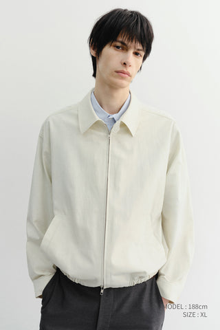 UNISEX COLLARED LIGHT BLOUSON JACKET IVORY