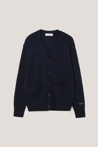 UNISEX BOYFRIEND KNIT CARDIGAN DARK NAVY
