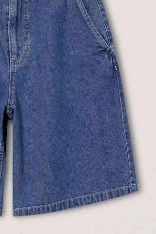 UNISEX LINEN DENIM SHORTS CLASSIC BLUE