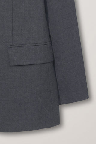 ESSENTIAL 2 BUTTON WOOL BLAZER MELANGE GREY
