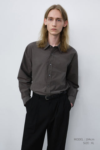 UNISEX REFINED COTTON SHIRT MUSHROOM