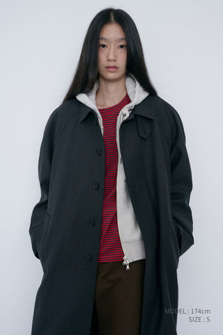 UNISEX LEATHER LOGO ZIP-UP HOODIE OATMEAL MELANGE