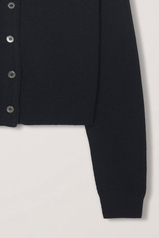 UNISEX COLLARED KNIT CARDIGAN BLACK