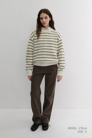 UNISEX STRIPED CHUNKY SWEATER IVORY
