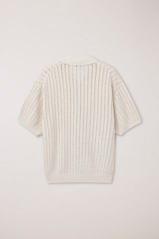 CROCHET COLLARED CARDIGAN IVORY