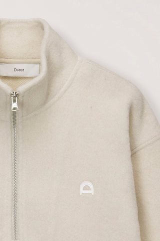 UNISEX HALF ZIP-UP FLEECE SWEATSHIRT CREAM