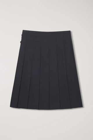 PLEATS MIDI SKIRT BLACK