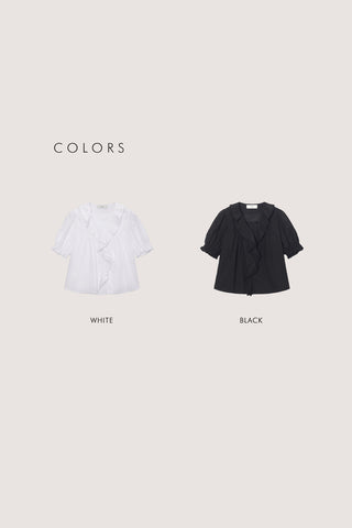 RUFFLE BLOUSE BLACK