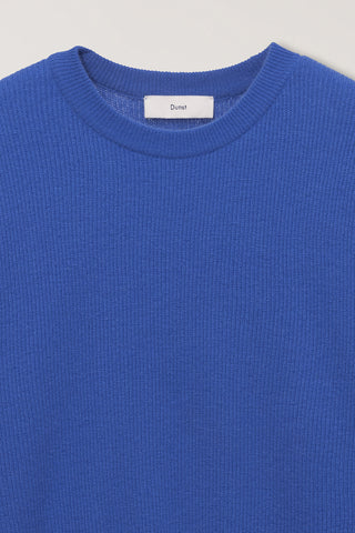 UNISEX BUTTONED CREWNECK SWEATER BLUE