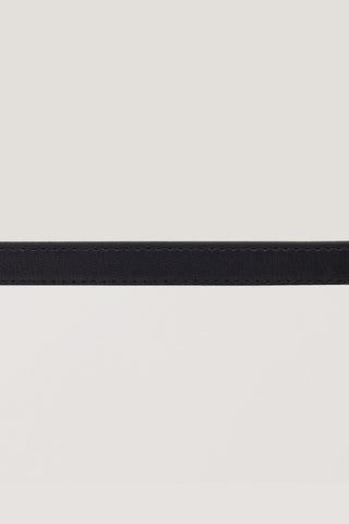 D-BUCKLE THIN LEATHER BELT BLACK