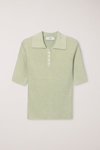 BUTTONED SLIM POLO KNIT MINT