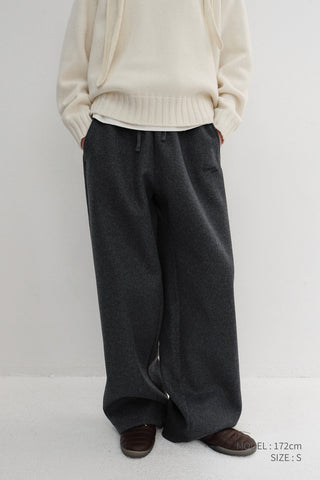 UNISEX JERSEY WIDE PANTS CHARCOAL GREY