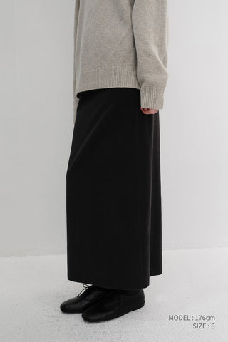 FLEECE MAXI SKIRT BLACK