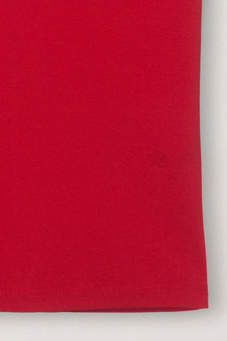 V-NECK SLIM TOP RED