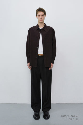 UNISEX CORDUROY SHIRT DARK BROWN