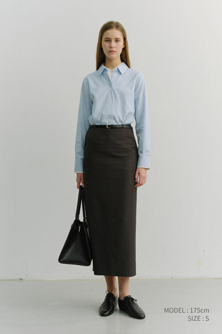 2-WAY ESSENTIAL STRIPED SHIRT SOFT BLUE STRIPE