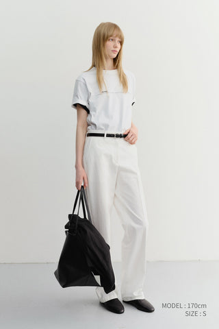 SUMMER STRAIGHT CHINO SLACKS WHITE