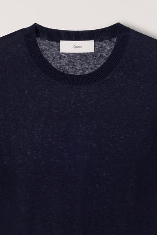 UNISEX LINEN CREWNECK KNIT NAVY