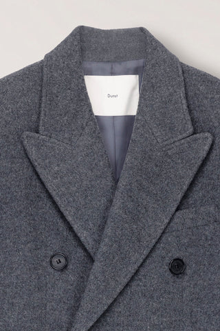 UNISEX TAILORED DOUBLE-BREASTED CASHMERE COAT MELANGE GREY