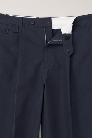 PLEATED CHINO SLACKS NAVY