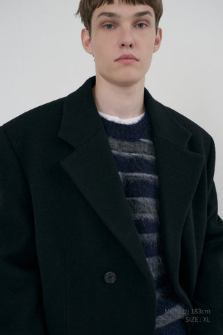 UNISEX BOXY TAILORED COAT BLACK