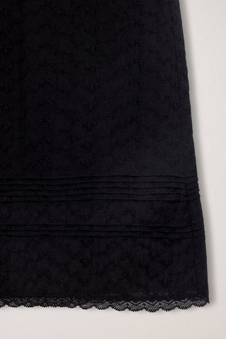 NEEDLEWORK BABYDOLL DRESS BLACK