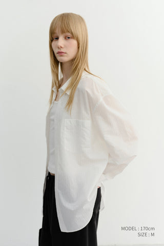 UNISEX SUMMER BREEZE STRIPED OVERSHIRT WHITE
