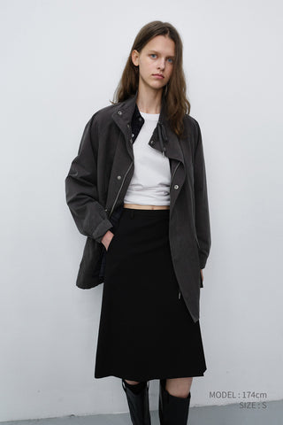 UNISEX MODERN FIELD JACKET WASHED CHARCOAL GREY