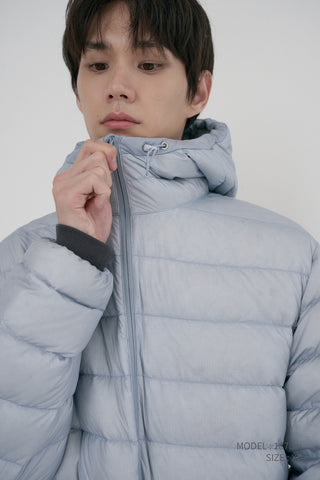 UNISEX LIGHT GOOSE DOWN JACKET GREYISH BLUE