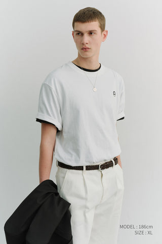 UNISEX LOGO CREASE T-SHIRT WHITE
