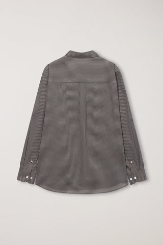 UNISEX INFORMAL SHIRT BROWN STRIPE