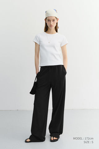 SUMMER WIDE JOGGER PANTS BLACK