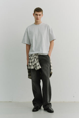 UNISEX LOOSE T-SHIRT LIGHT MELANGE GREY