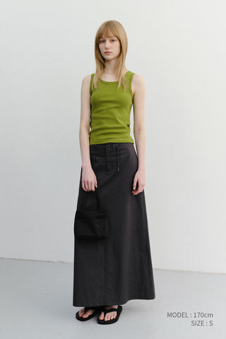 A-LINE MAXI SKIRT CHARCOAL GREY