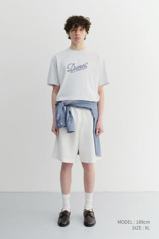 UNISEX CHAIN LOGO T-SHIRT LIGHT MELANGE GREY