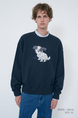 UNISEX PUPPY SWEATSHIRT FRENCH NAVY