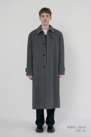 UNISEX BELTED CASHMERE MAC COAT MELANGE GREY