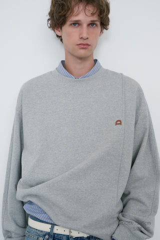 UNISEX DUNST LOGO CREASE SWEATSHIRT MELANGE GREY