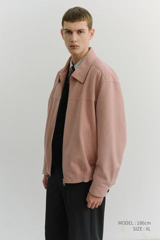 UNISEX ALTER-SUEDE COLLARED BLOUSON SOFT PINK