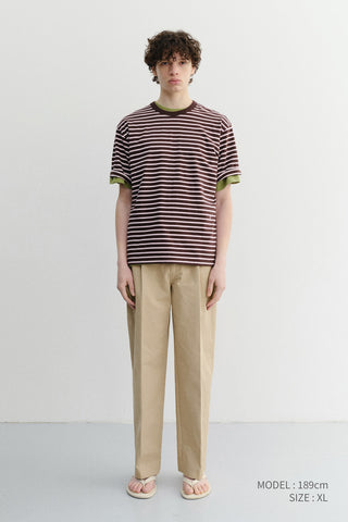 UNISEX STRIPED T-SHIRT BROWN PINK