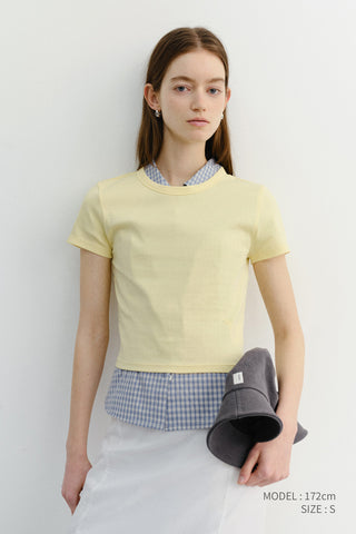 CROPPED SLIM TOP LEMON