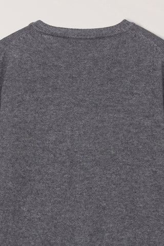 UNISEX CREWNECK KNIT CARDIGAN MELANGE GREY