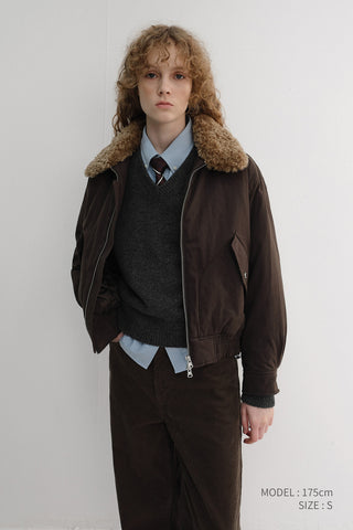 UNISEX FLIGHT PADDED JACKET DARK BROWN